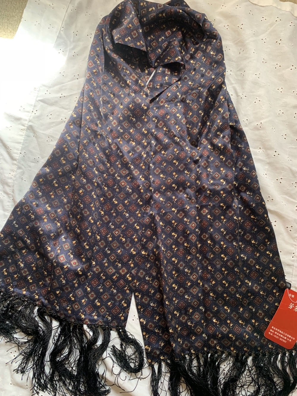 New Women’s Silk Geometric Print Scarf Wrap
